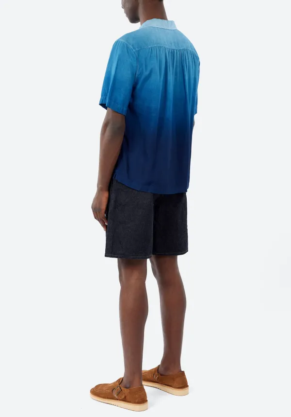 Men's Linen Open Collar Shirt