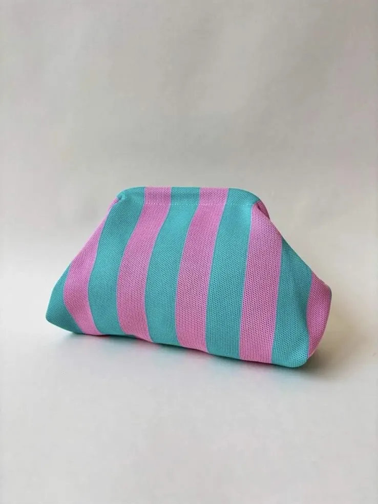Versatile Striped Everyday Cosmetic Bag
