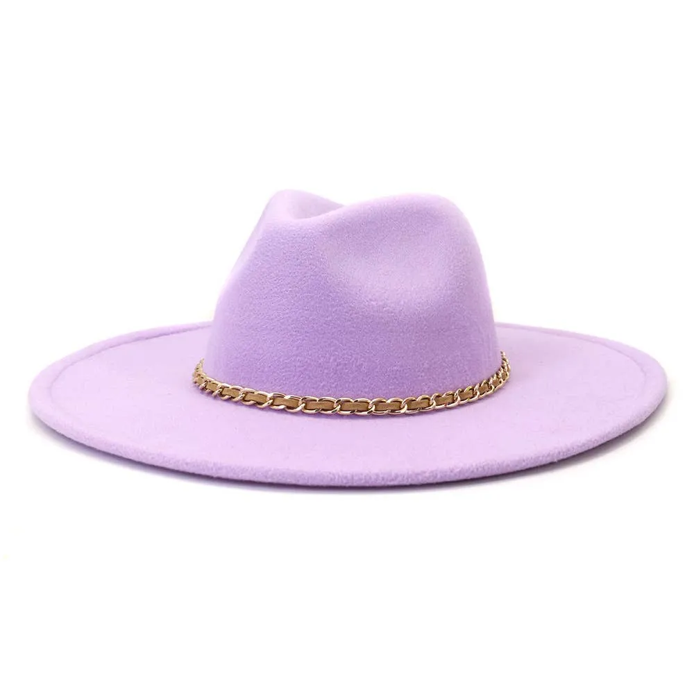 Camel Chain Big Brim Peach Heart Top Hat