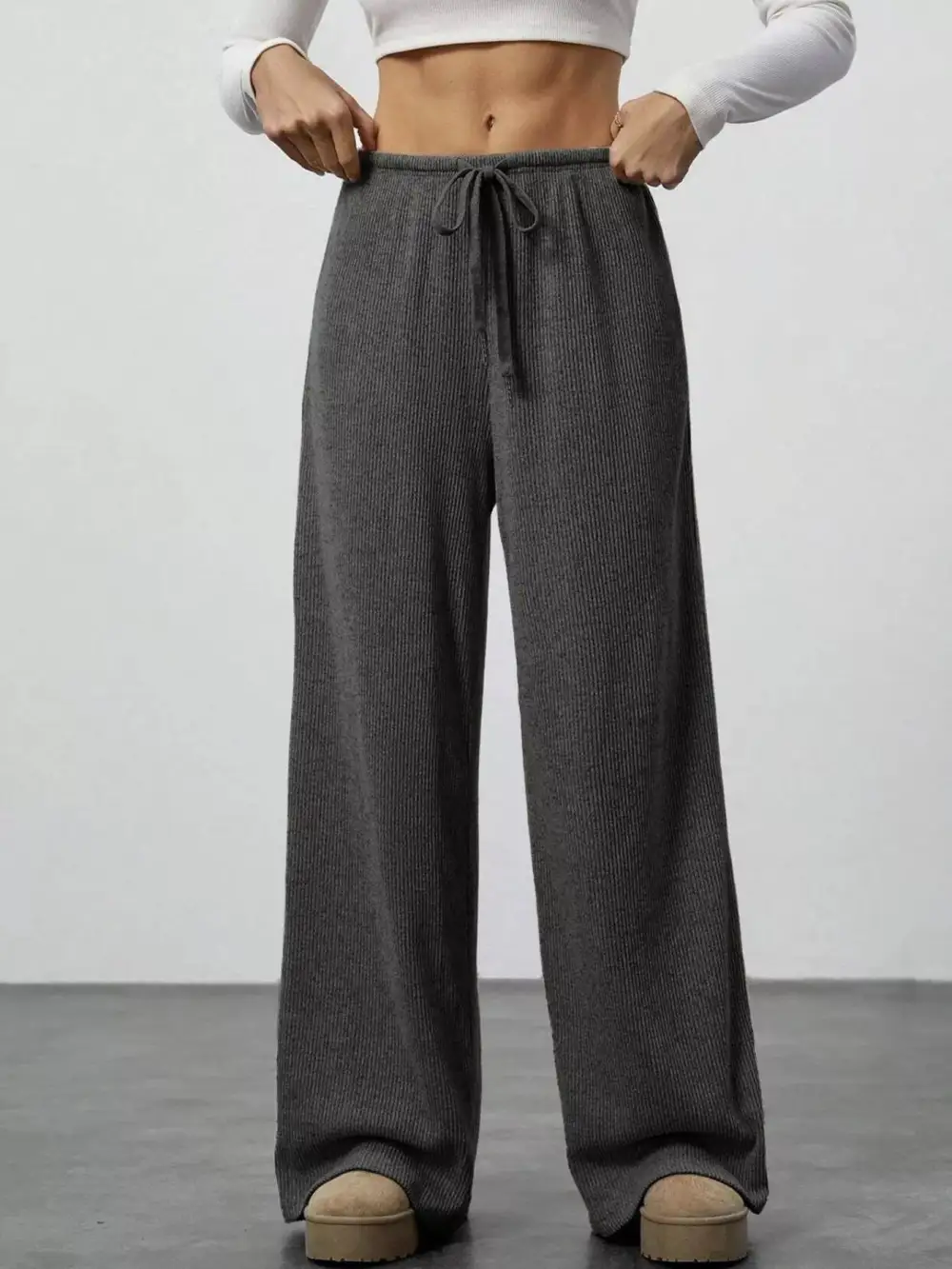 Relaxed Fit Drawstring Pocketed Everyday Pants