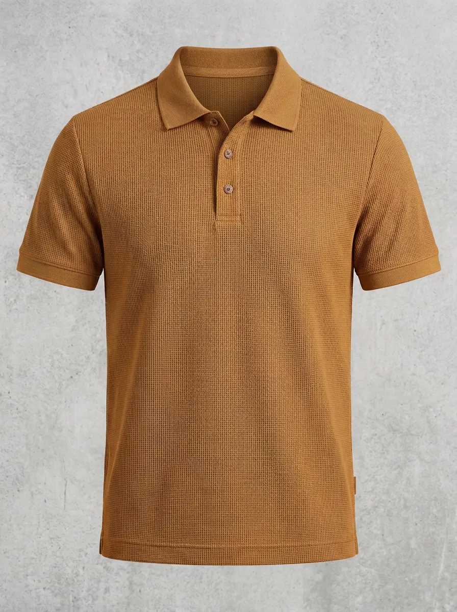 Refined Waffle-Knit Men's Polo Shirt