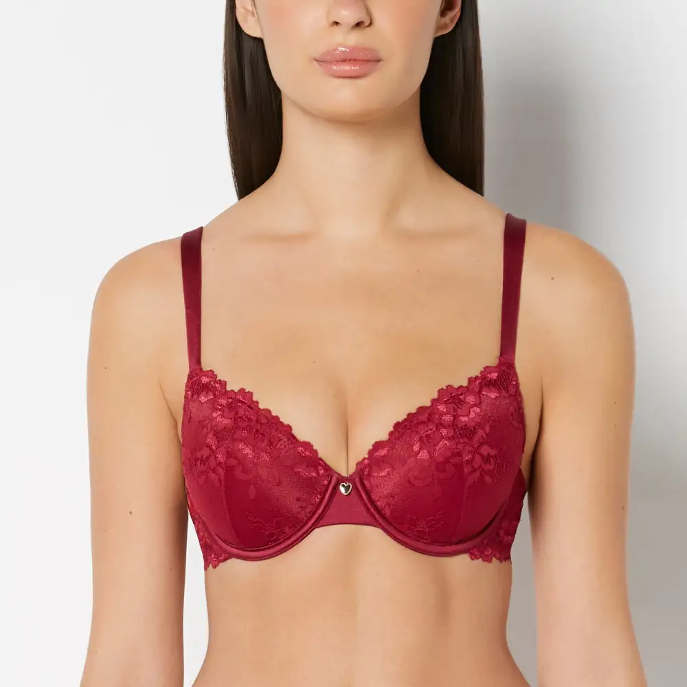 Minimal Full Coverage Lightly Lined Bra With Romantic Lace