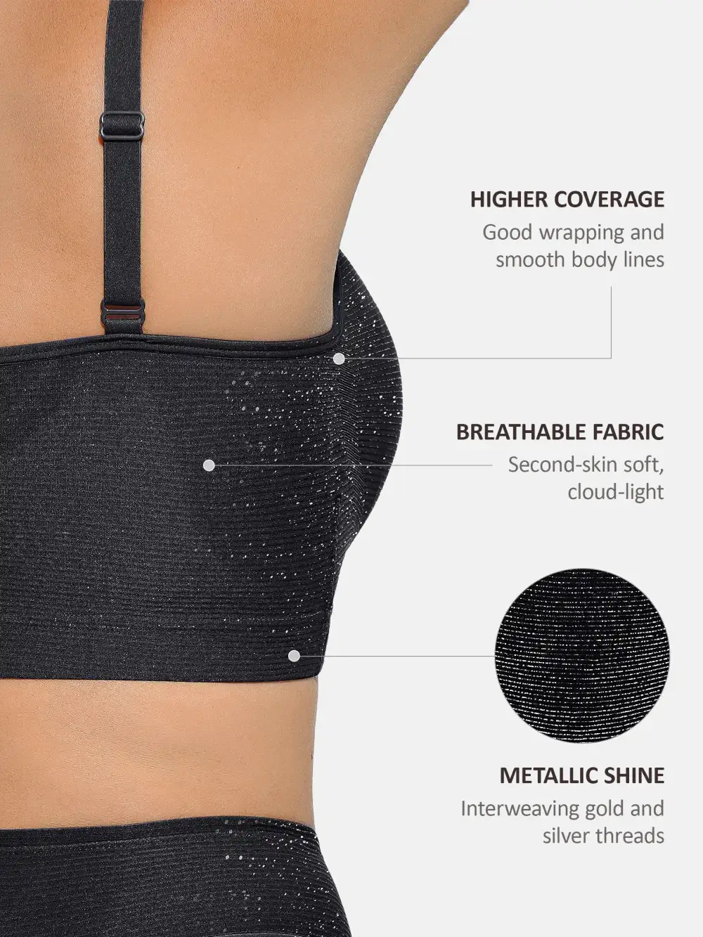 Wireless Shimmer Detail Support Bra