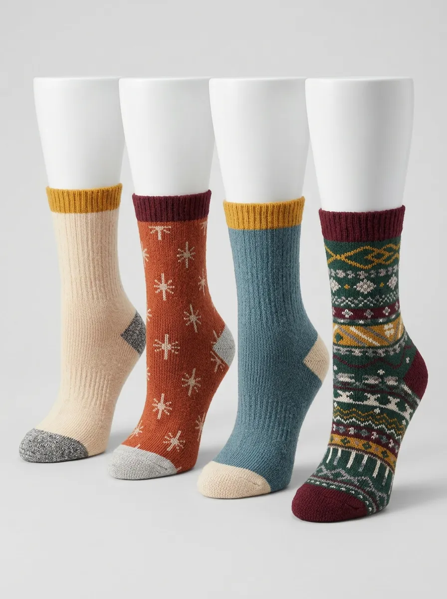 Nature-Inspired Men's Four-Pair Long Socks