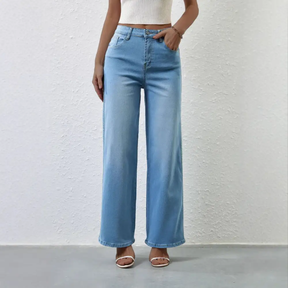 Women's High Waist Straight Leg Jeans