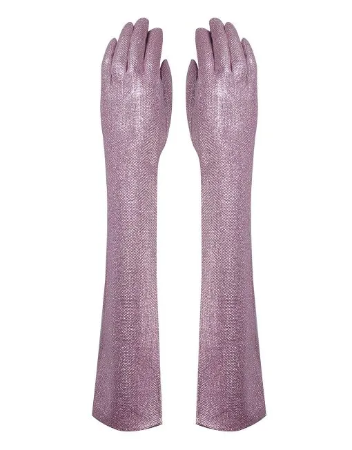 Glitter Finish Long Gloves