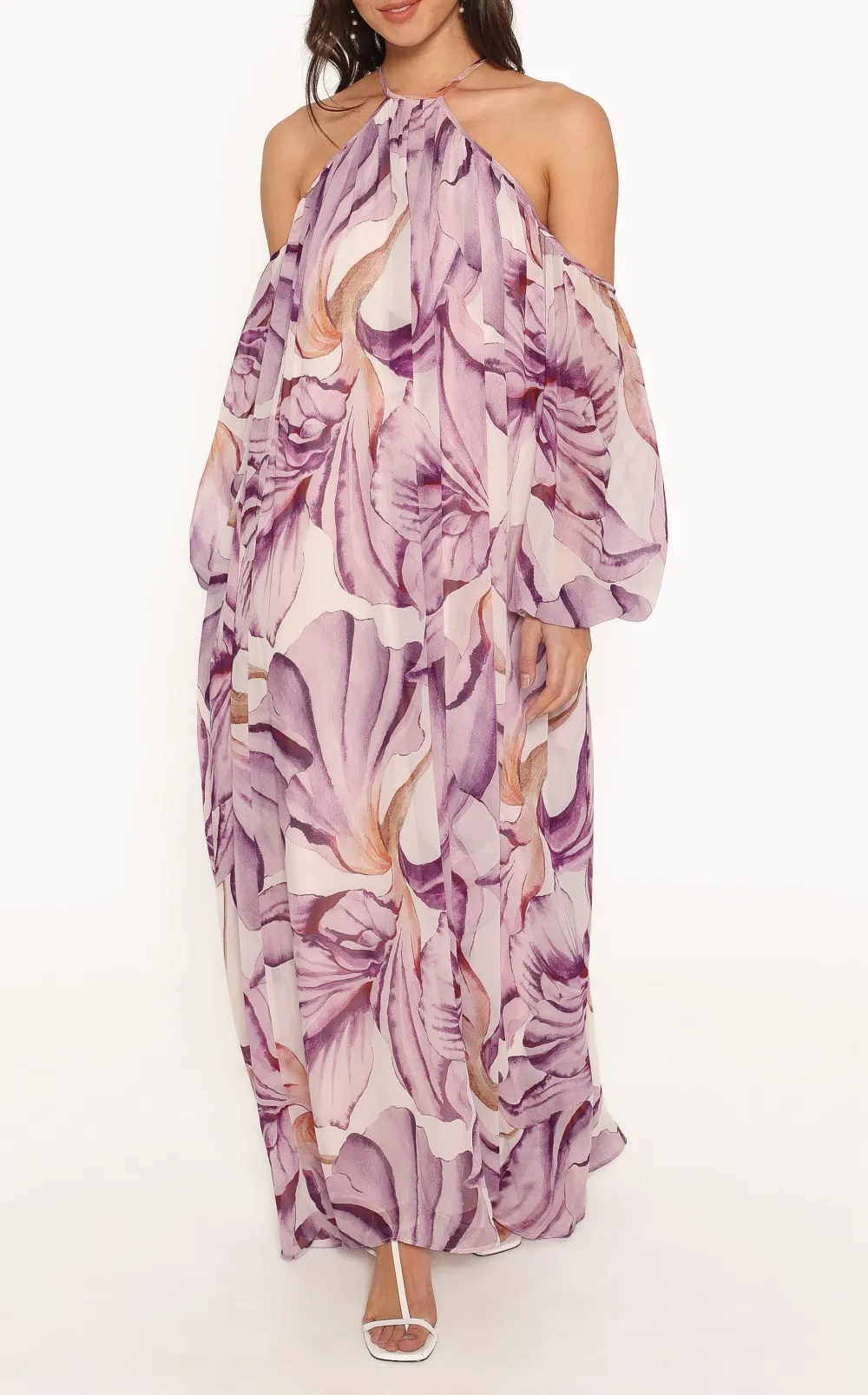 Long Sleeve Halter Maxi Dress
