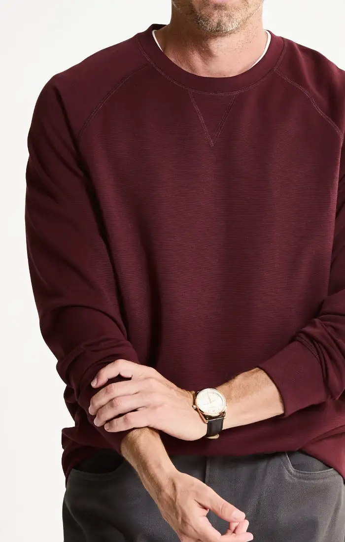 Performance Micro Stripe Knit Raglan Crewneck