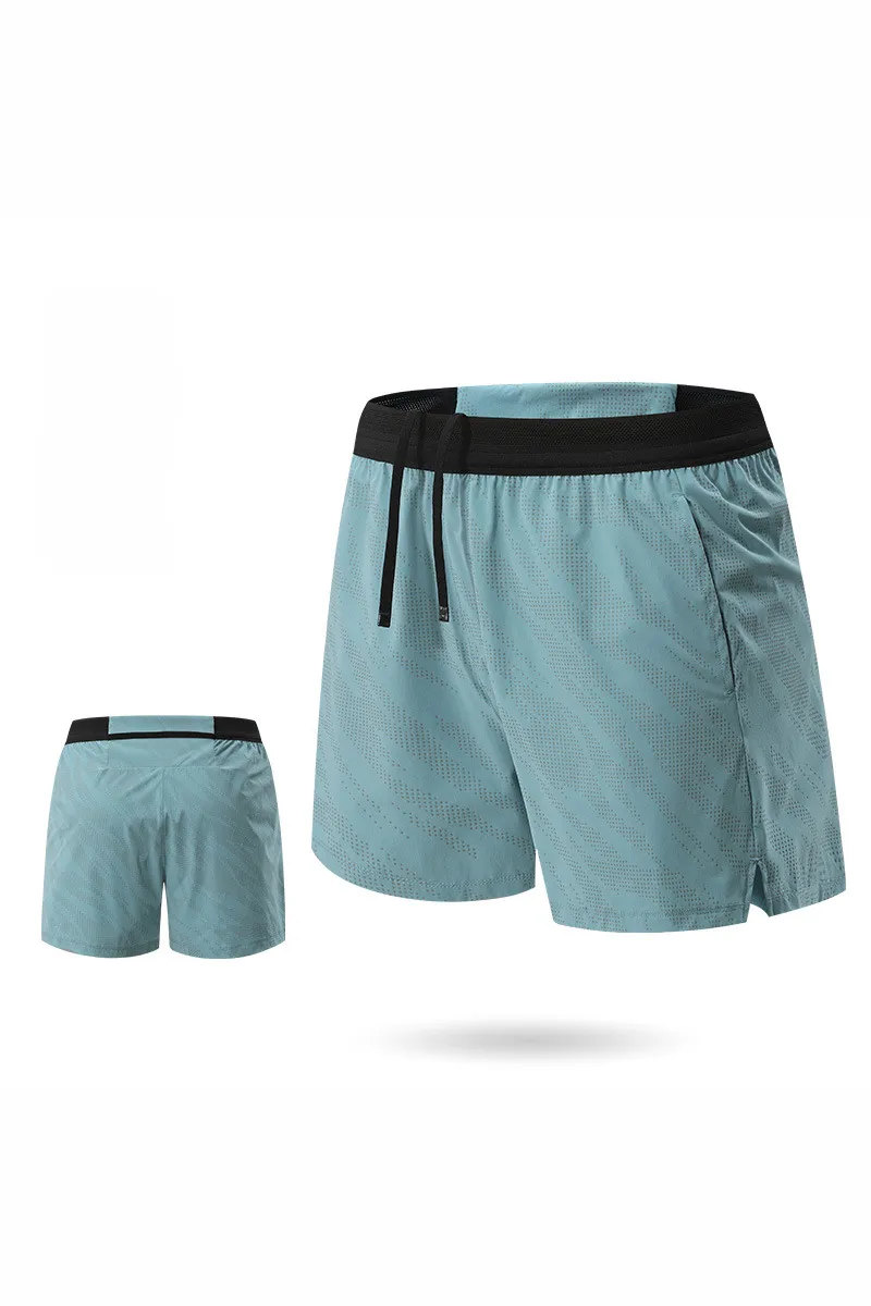 Storage Pocket Dual Layer Reflective Detail Athletic Shorts