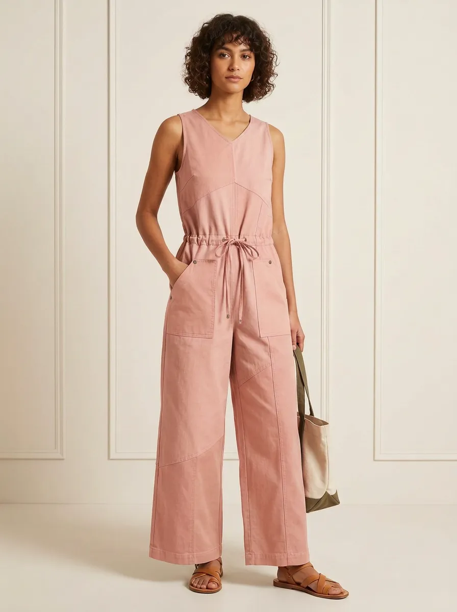 Women's Patchwork Colorblock Sleeveless Jumpsuit