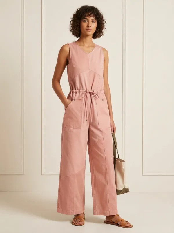 Women's Patchwork Colorblock Sleeveless Jumpsuit