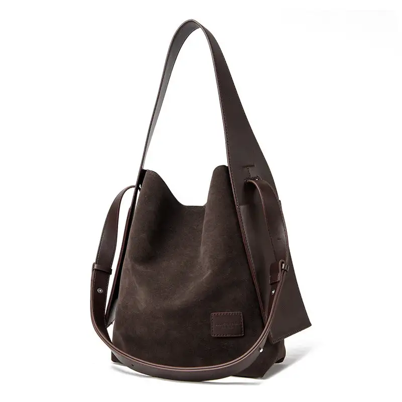 Structured Commuter Suede Tote Bag