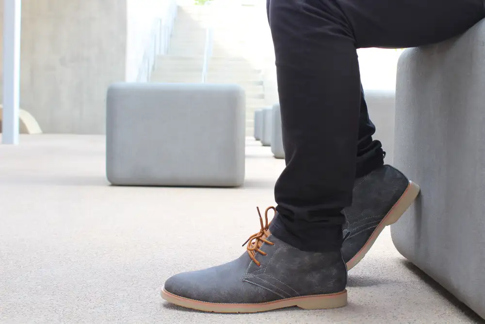 Faux-Leather Lace-Up Chukka Boots