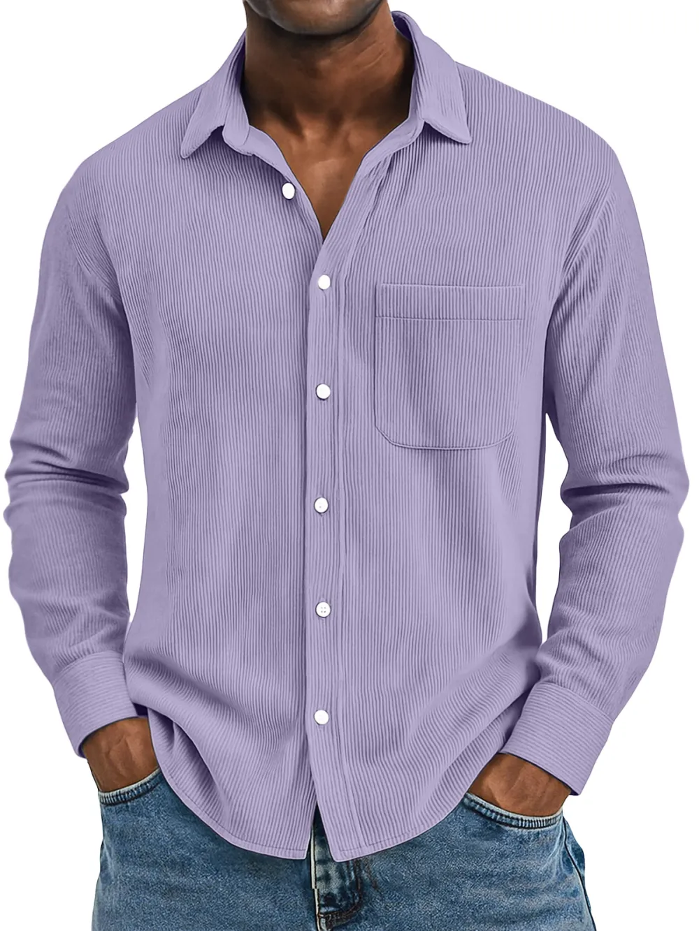 Textured Camp Collar Pocket Shirt