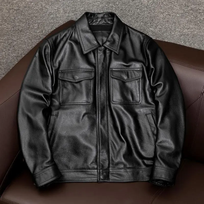 Leather Utility Pocket Jacket