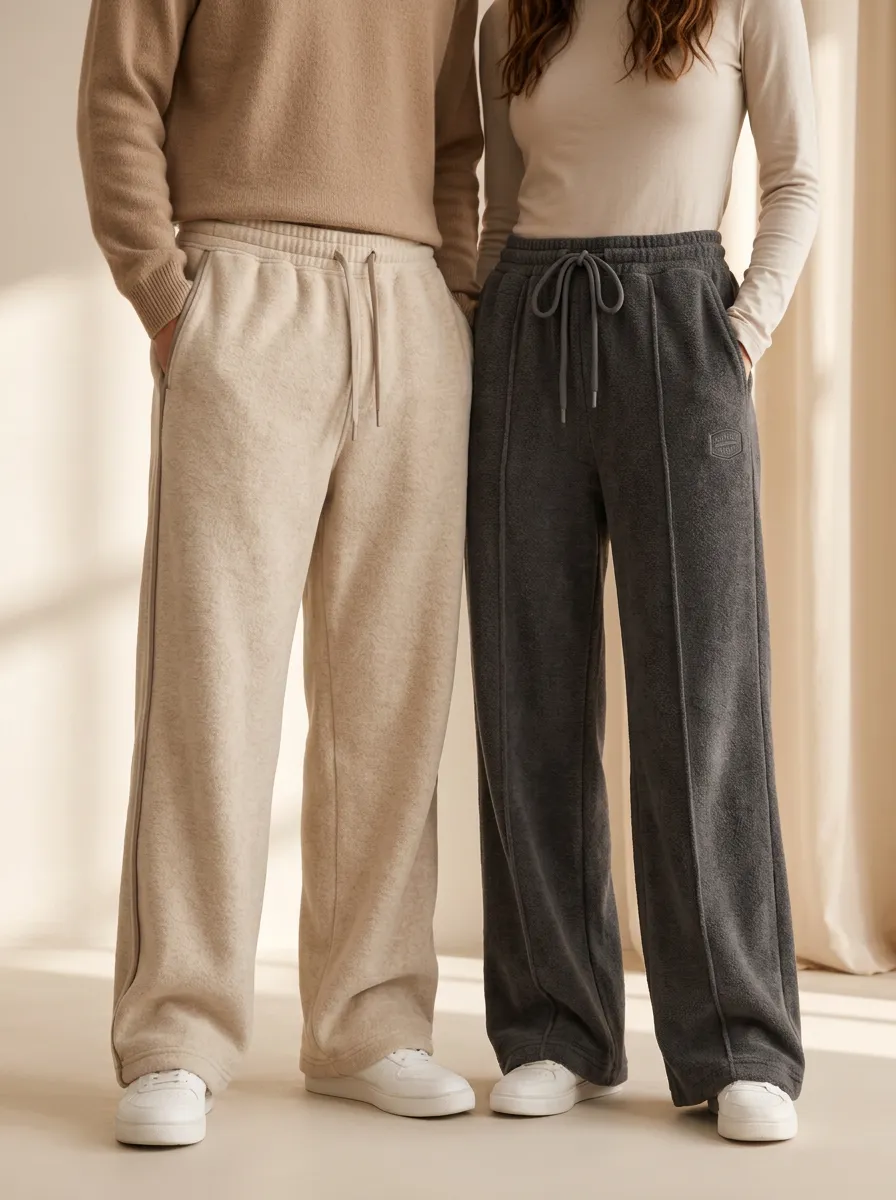 Unisex Minimal Graphic Wide-Leg Sweatpants