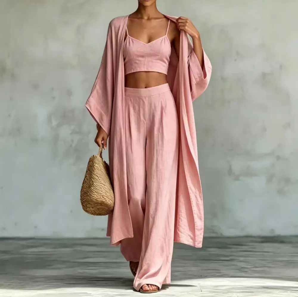 Refined Wide-Leg Long-Sleeve Women's Matching Set