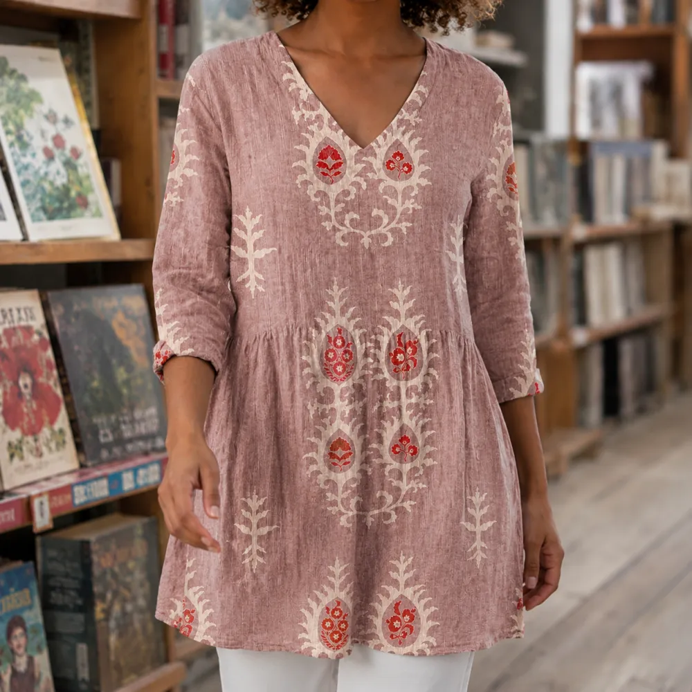 V-Neck Flowing Tunic