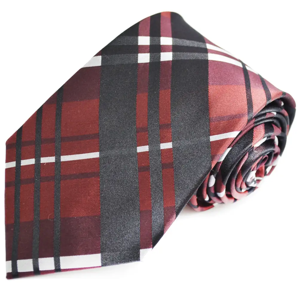 Polished Silk Plaid Men's Necktie Accessory Set