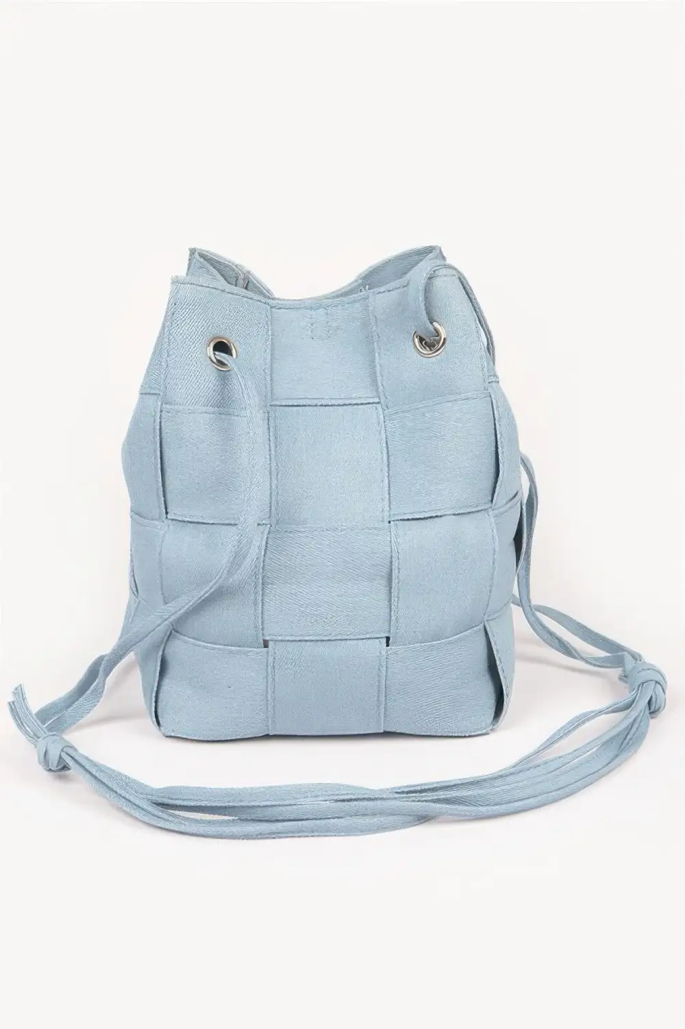 Braided Denim Bucket Bag