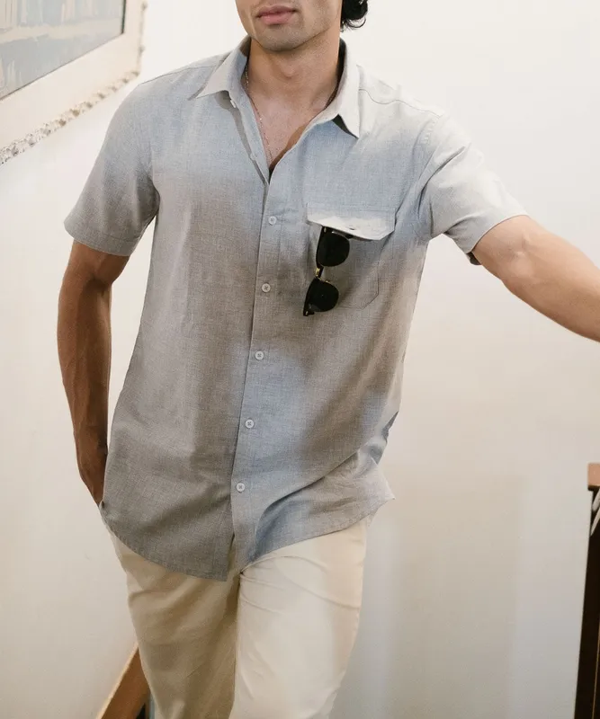 Light Gray Short Sleeve Cotton Shirt