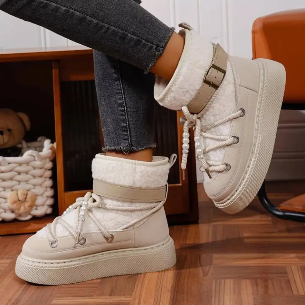Refined Lace-Up Platform Boots