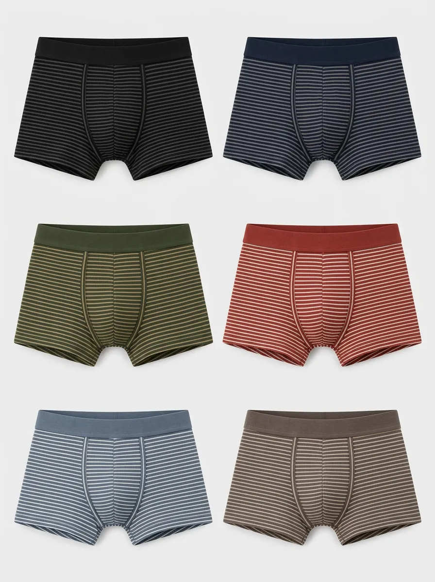 Men's Harbor Multi-Pack Striped Pattern Printed Boxer Briefs