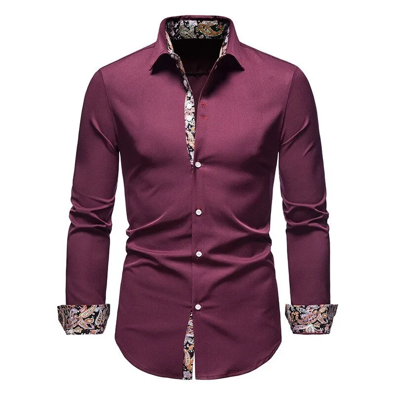 White Shirt with Floral Cuffs