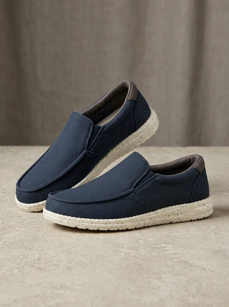 Comfort Slip-On Profile Men's Stretch Canvas Shoes