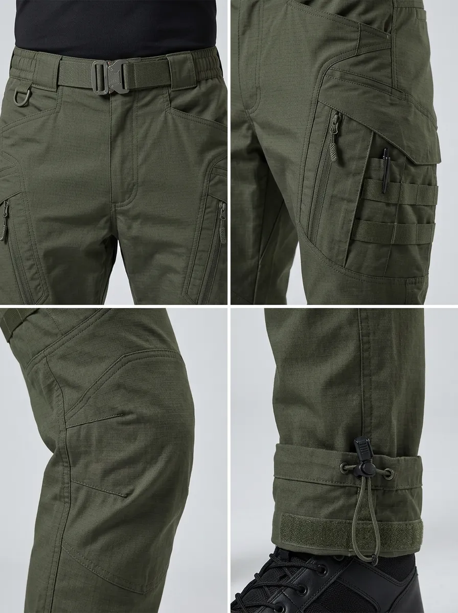 Men's Utility Tactical Multi-Pocket Ripstop Cargo Pants