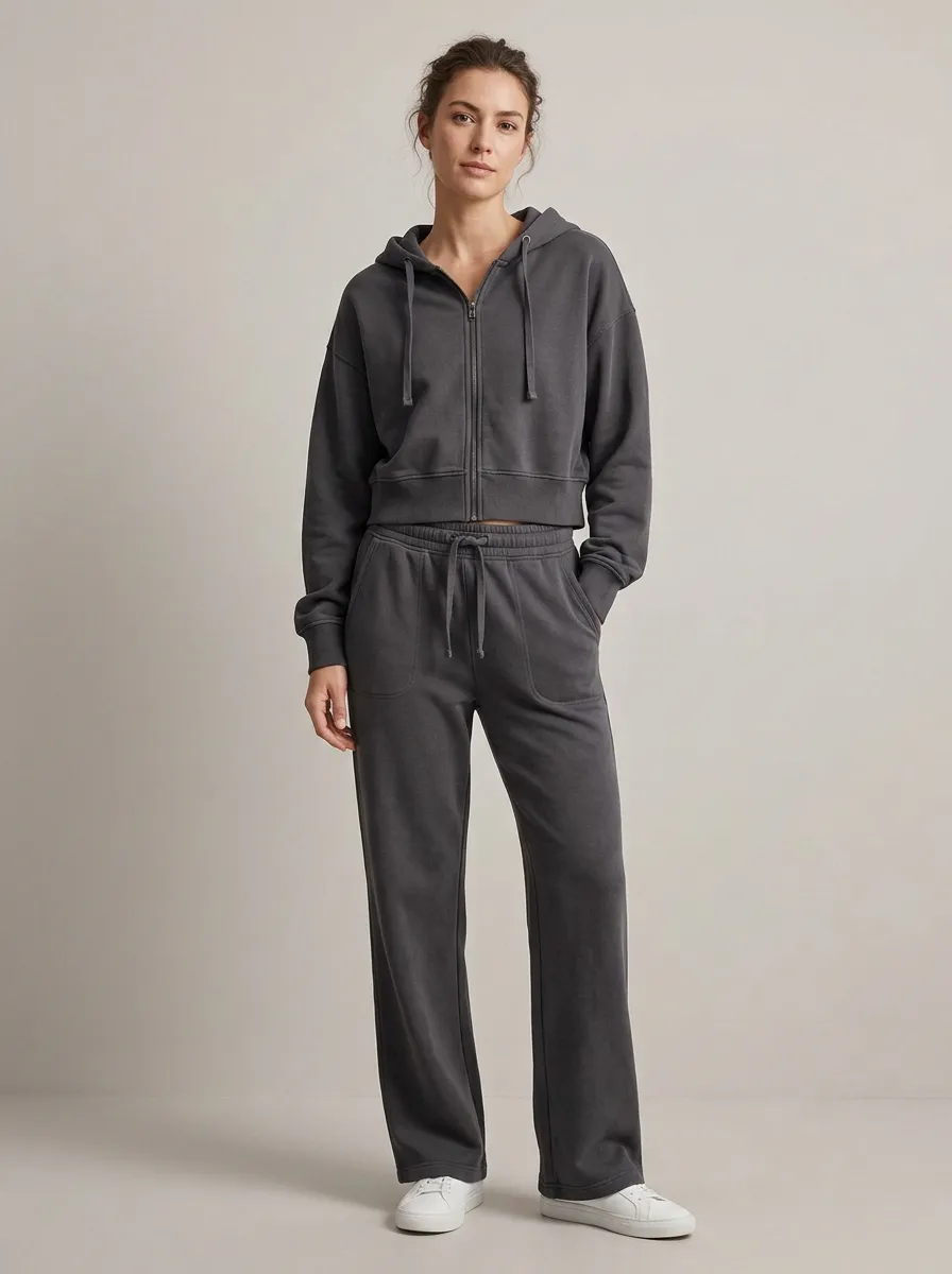 Active Zip-Up Jogger Women's Cropped Zip-Up Hoodie Jogger Active Set