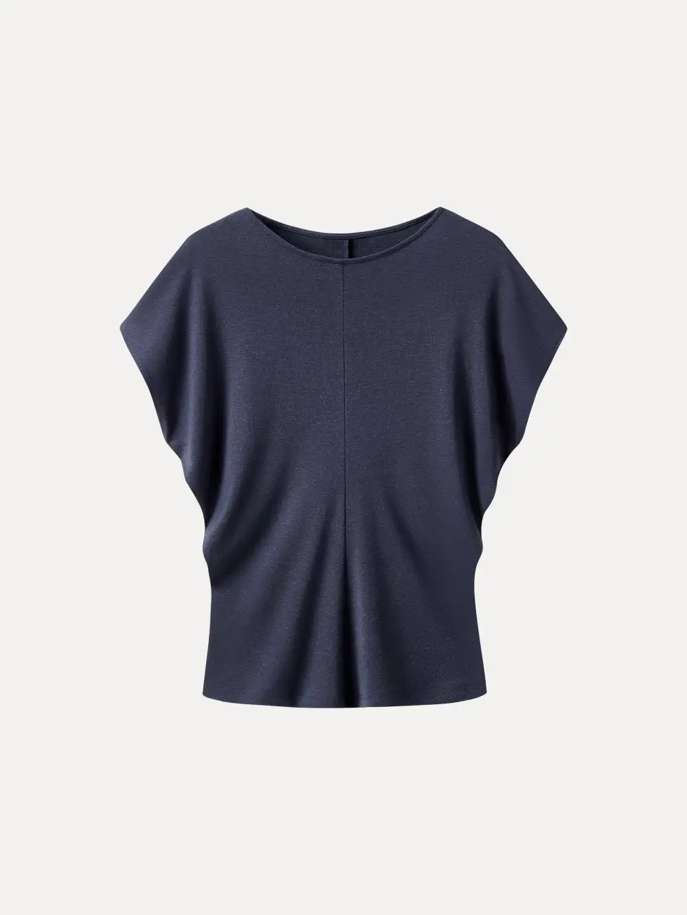 Linen-Blend Round Neck Relaxed Summer Top