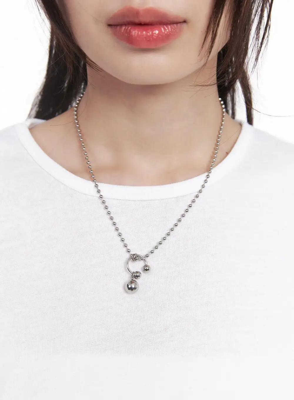 Stainless-Steel Ball Necklace