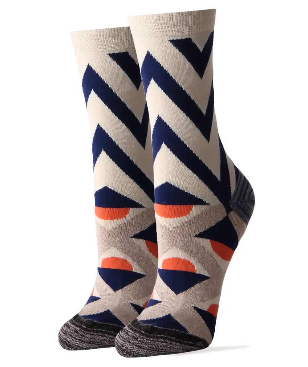 Whimsical Bamboo Blend Everyday Pattern Crew Socks