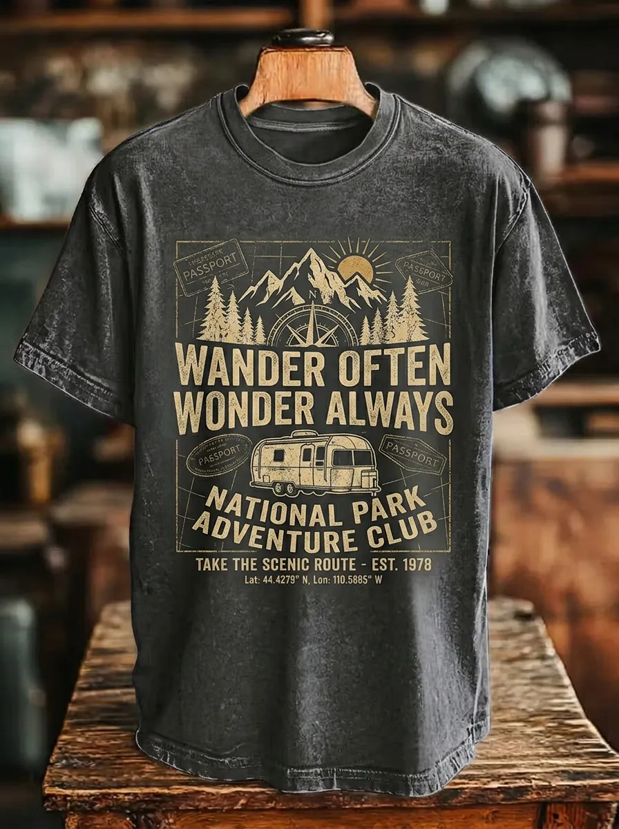 Unisex National Park Adventure Camper Printed T-shirt