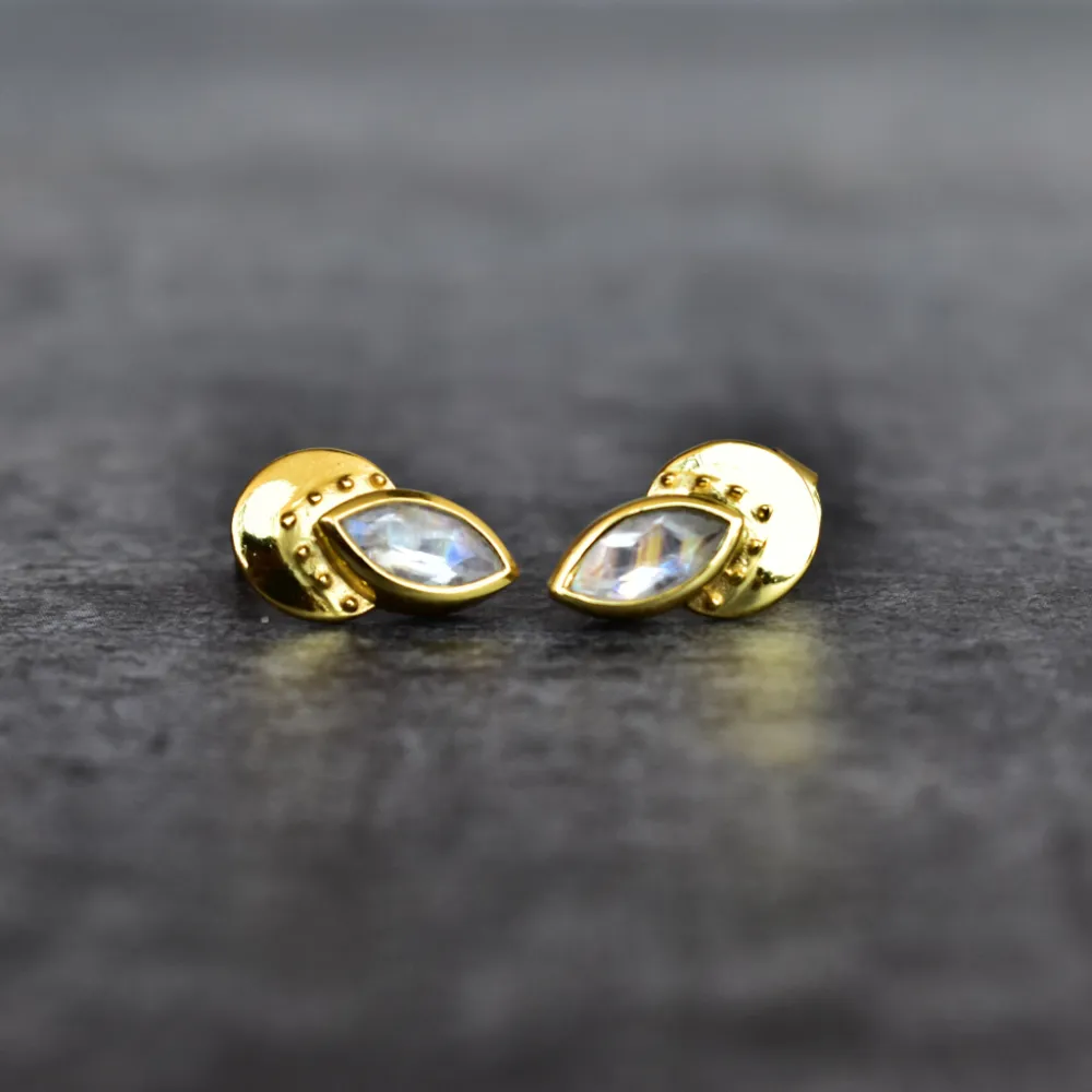 Tribal Moonstone Stud Earrings