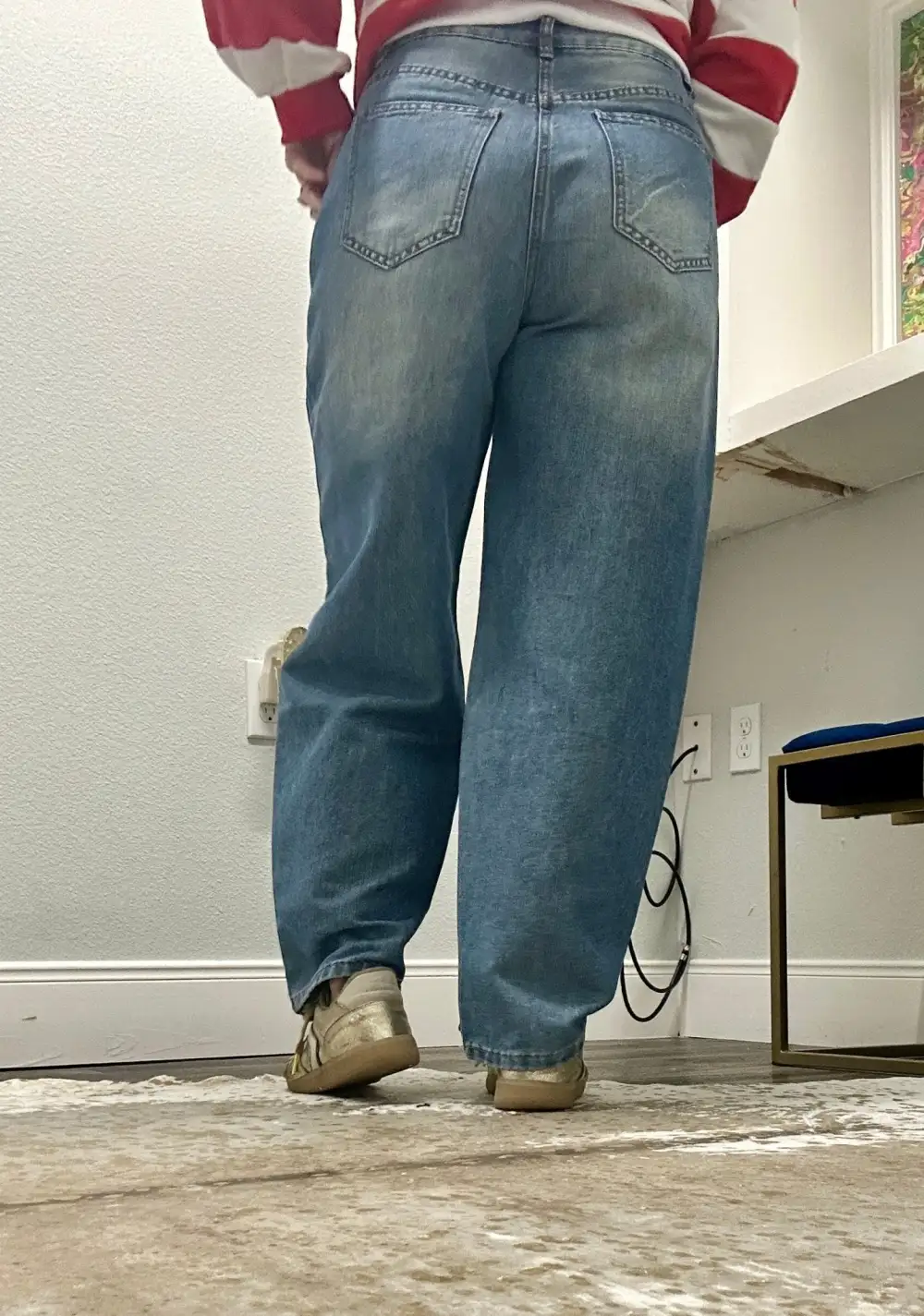 Distressed Weekend Wide Leg Jeans