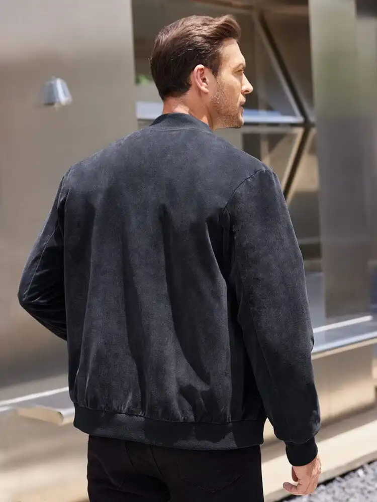 Vintage Suede Bomber Jacket
