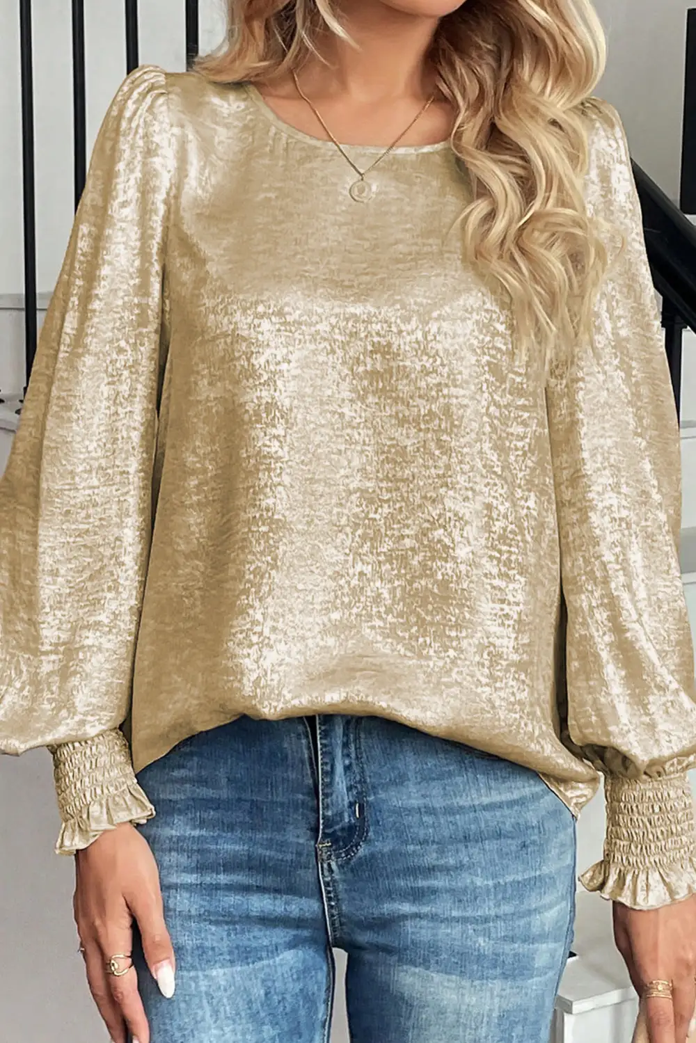 Puff Sleeve Smocked Blouse