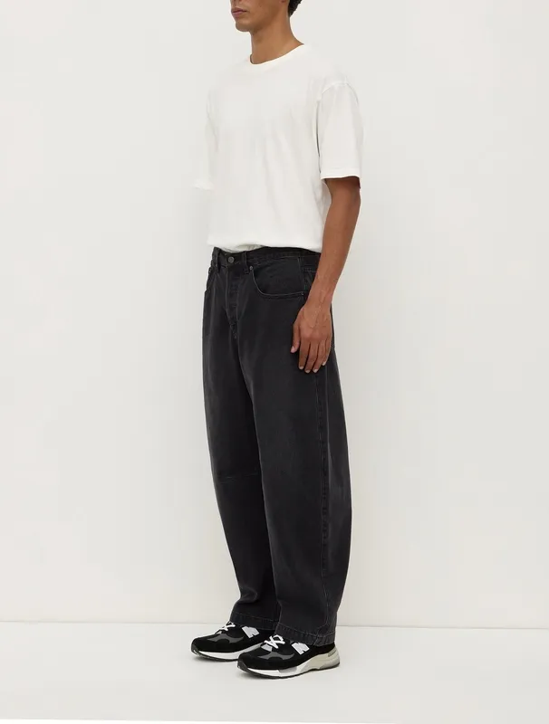 Faded Black Barrel Leg Jeans