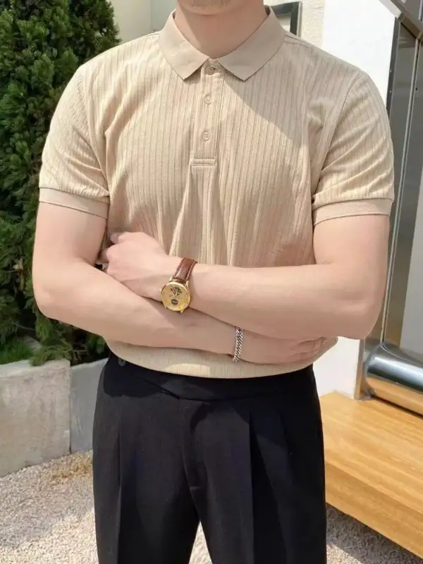 Men’s Textured Slim Fit Polo
