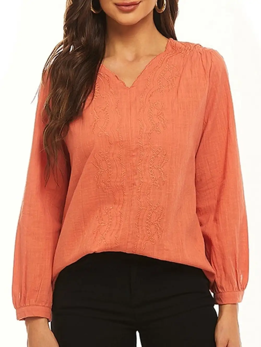 Simple V Neck Blouse