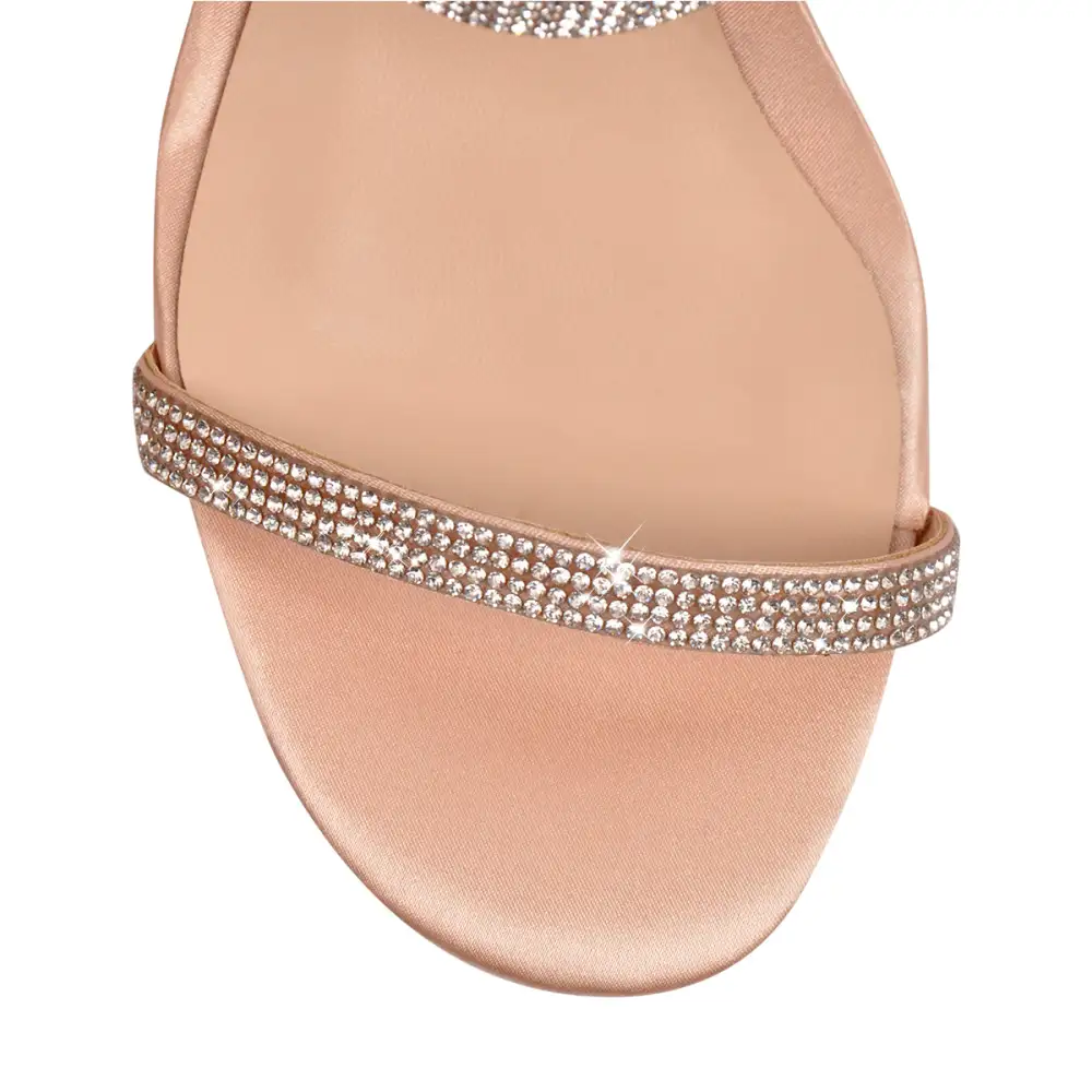 Rhinestone Strap Lucite Clear Block Chunky Perspex High Heel Sandals