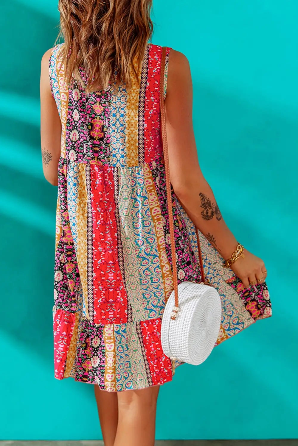 Softly Styled Floral V-Neck Mini Dress