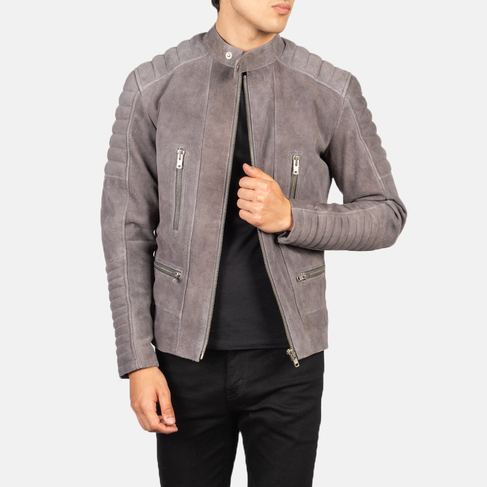 Men's Classic Biker Suede Jacket