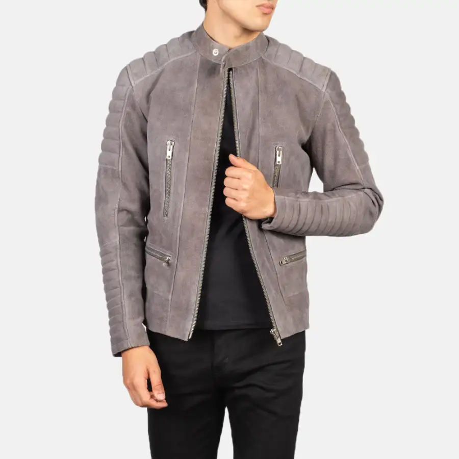 Men's Classic Biker Suede Jacket