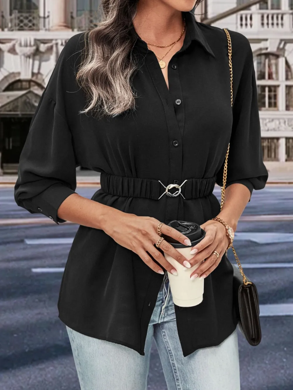 Relaxed Belted Shirt