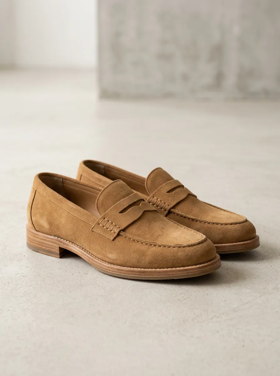 Women's Penny Classic Suede Wood Sole Loafers