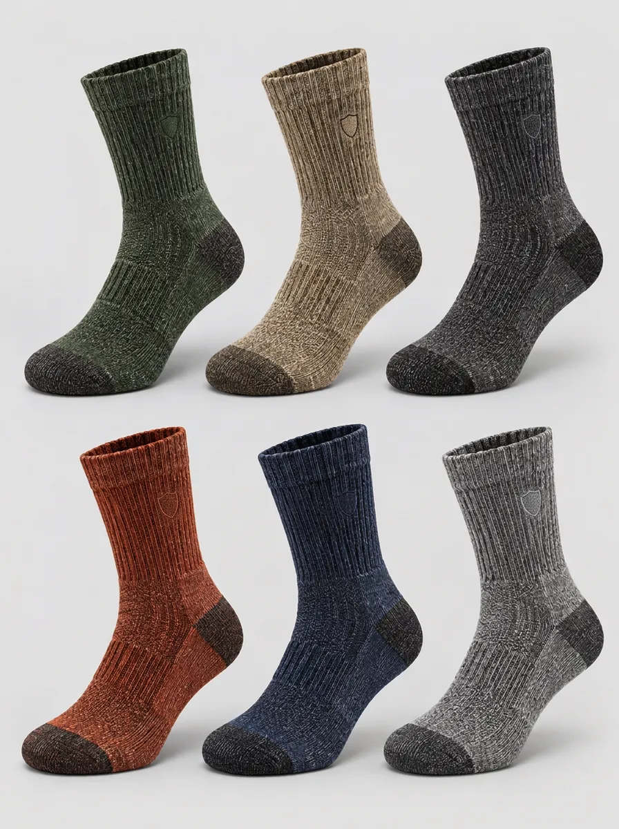 Men's 4-Pack Shield Logo Ribbed Knit Printed Socks