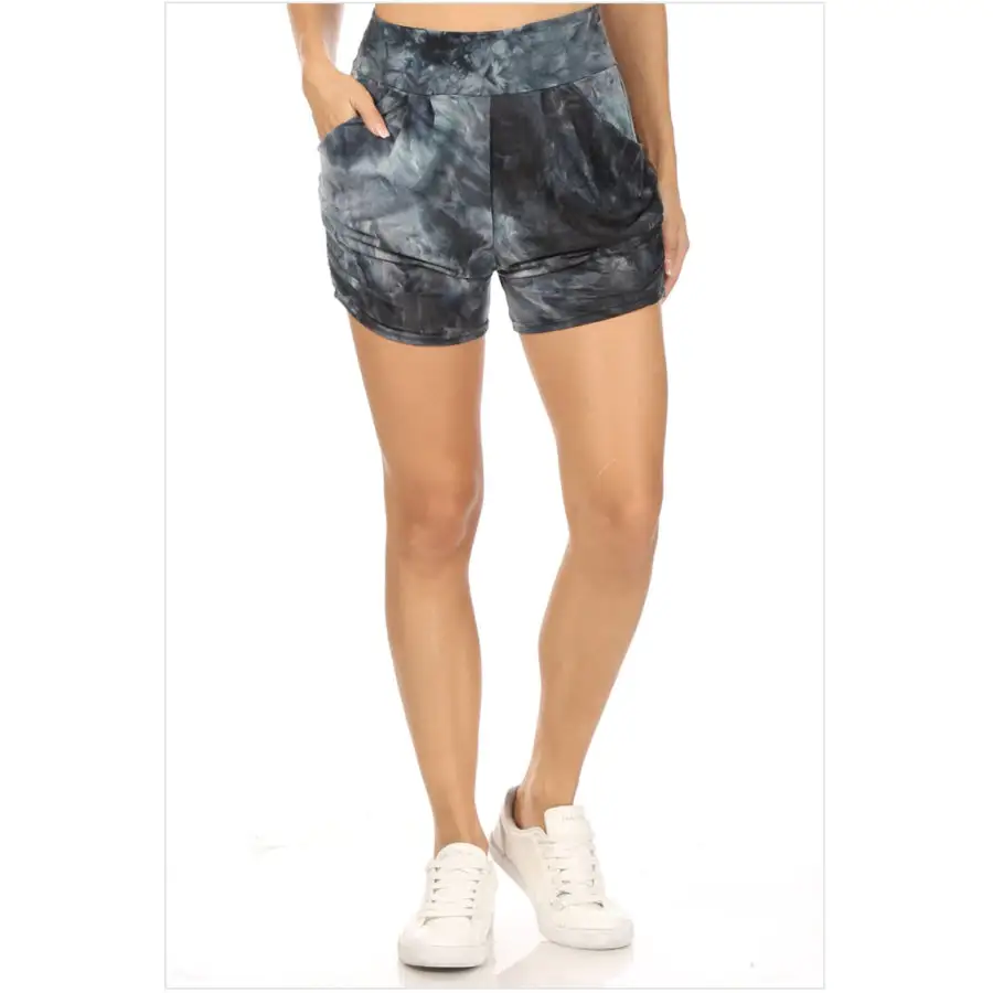 Casual Buttery Soft Printed Harem Shorts with Pockets